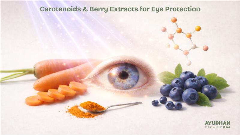 Carotenoids and berry extracts helping protect eyes from screen exposure and UV stress