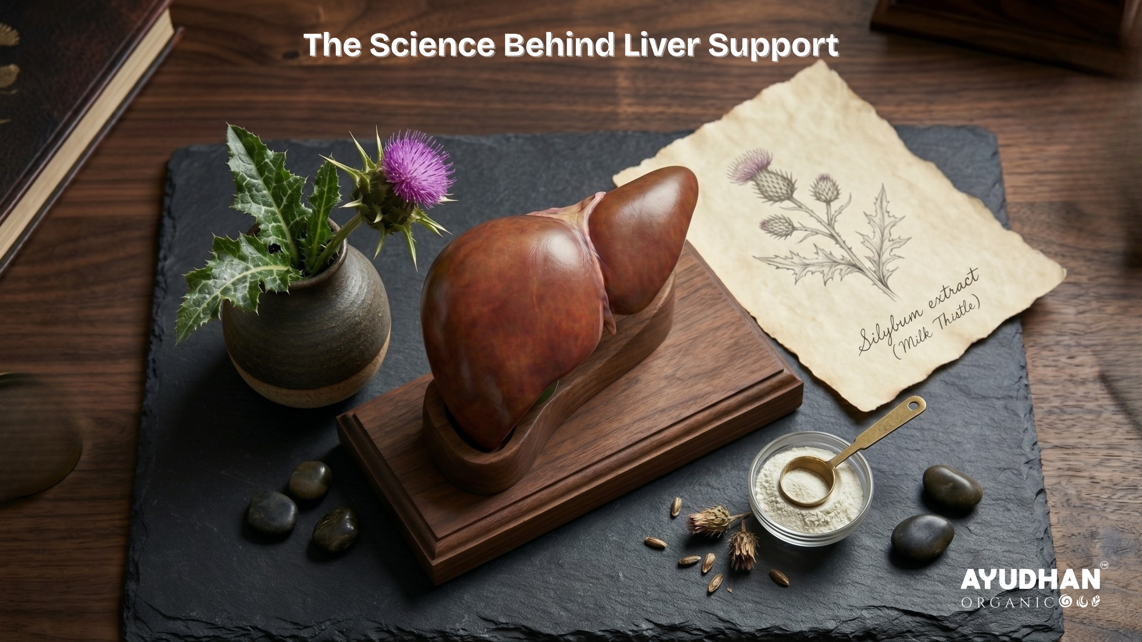 Liver support supplements with silymarin from milk thistle for natural liver detox and protection