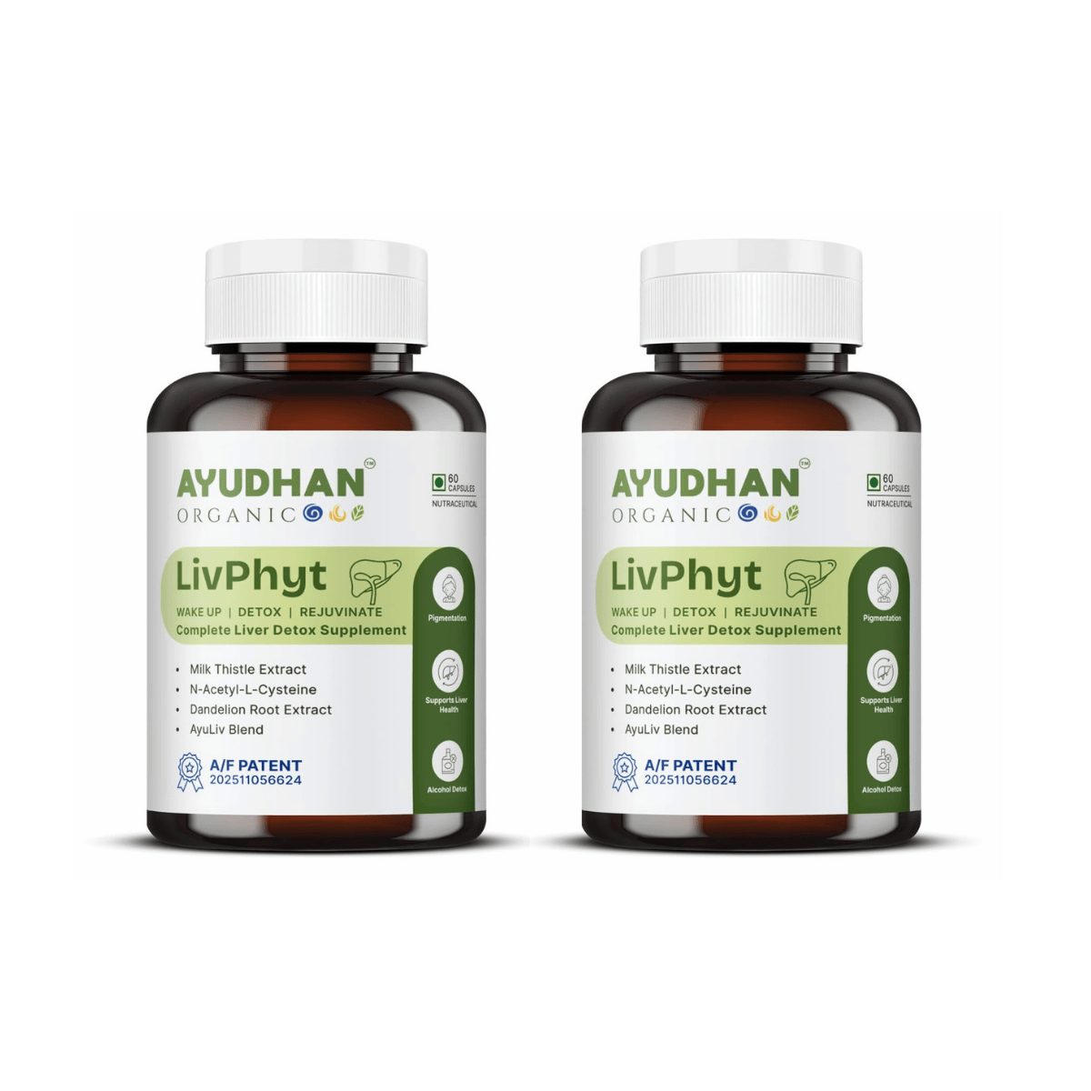 Ayudhan LivPhyt liver detox capsules pack of 2 herbal liver support supplement