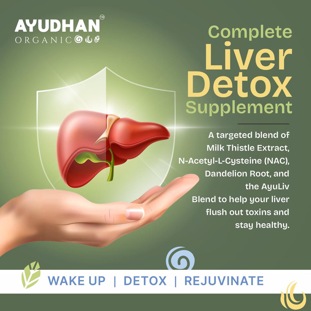 Ayudhan LivPhyt liver detox capsules with milk thistle NAC and dandelion root