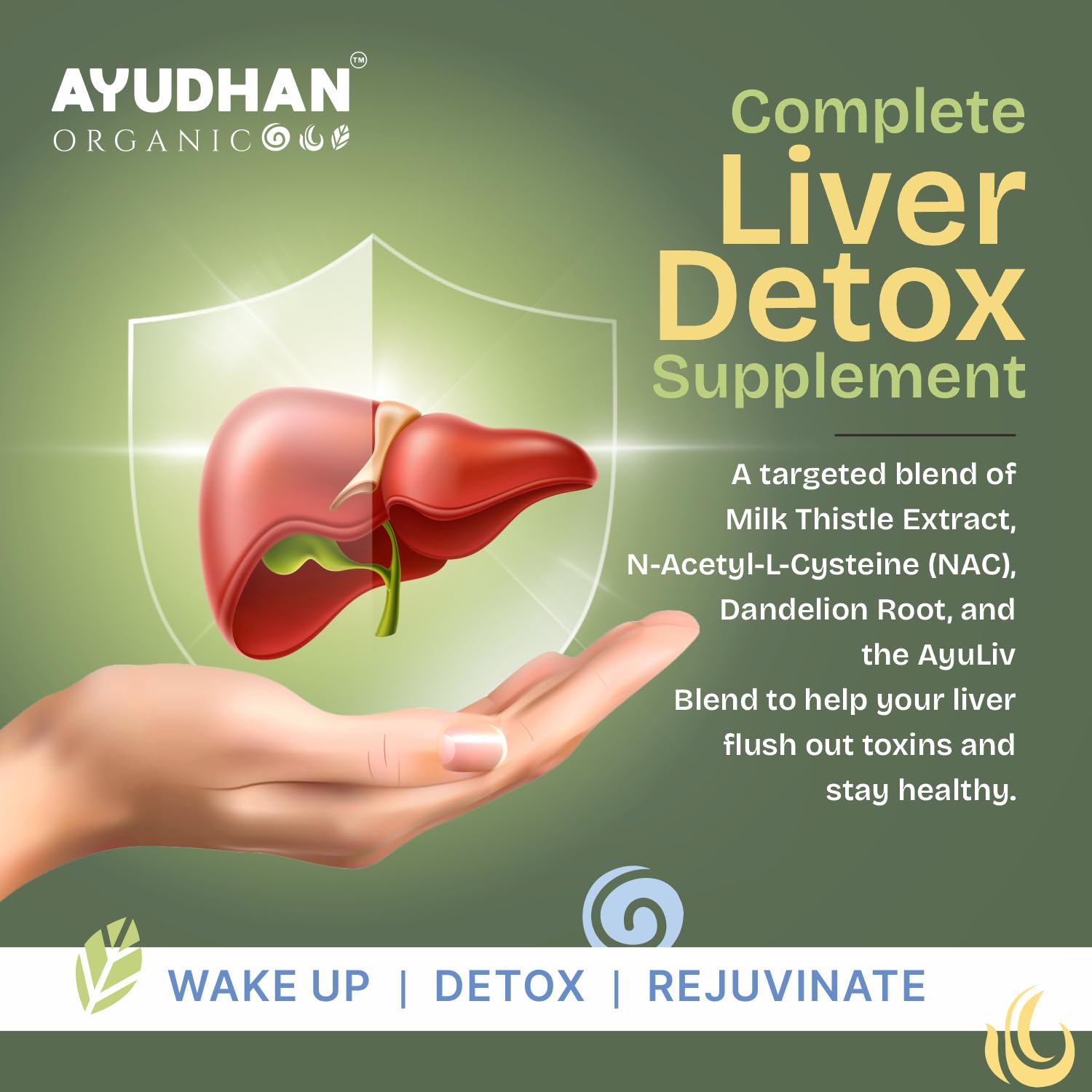 Ayudhan LivPhyt liver detox capsules with milk thistle NAC and dandelion root